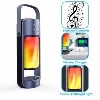 flame light wireless charging bluetooths speaker versatile outdoor emergency light